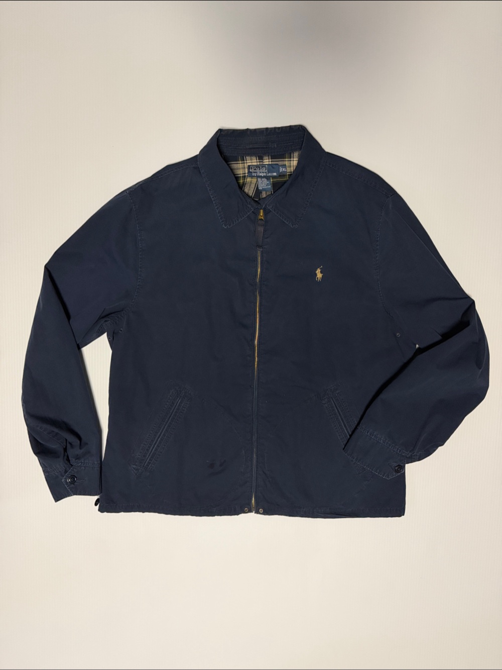 Ralph Lauren Navy Zip-Front Bomber Jacket
